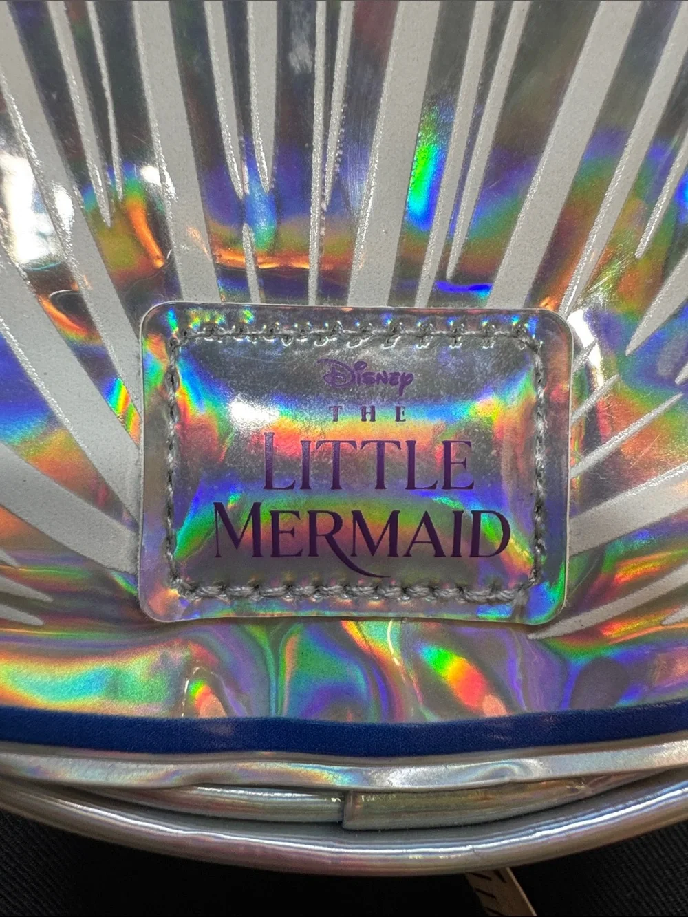Disney Bioworld Little Mermaid Shell Iridescent Holographic Shell Crossbody Bag